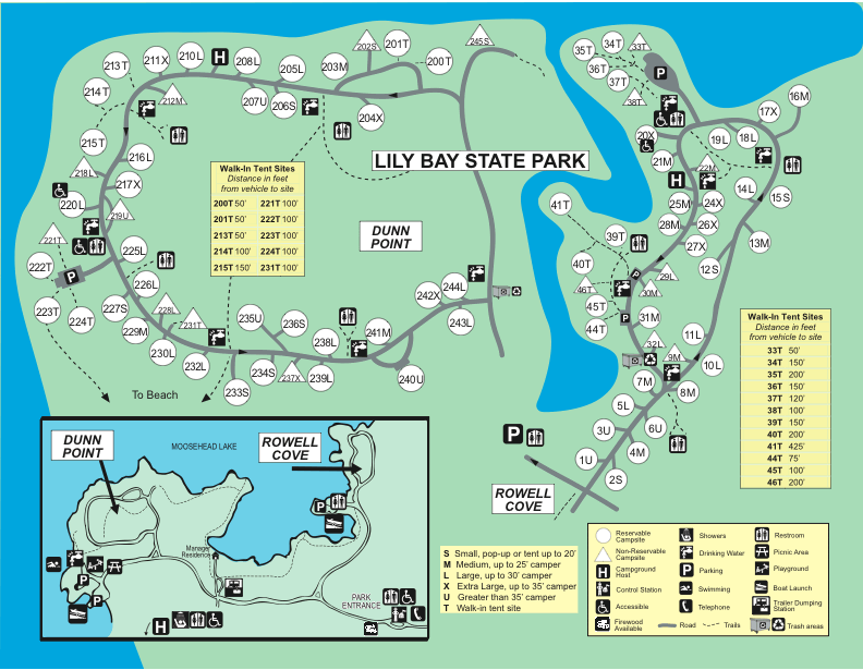 Bay Lily Campground State Park Maine Camping Parks Maps Campsites Map Bea.....