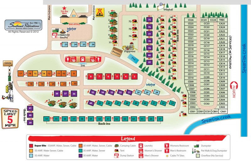 Spearfish Koa Campground Map Spearfish Koa - Spearfish, Sd - Koa - Rvpoints.com