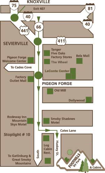 Foothills Rv Park Cabins Pigeon Forge Tn Rv Parks