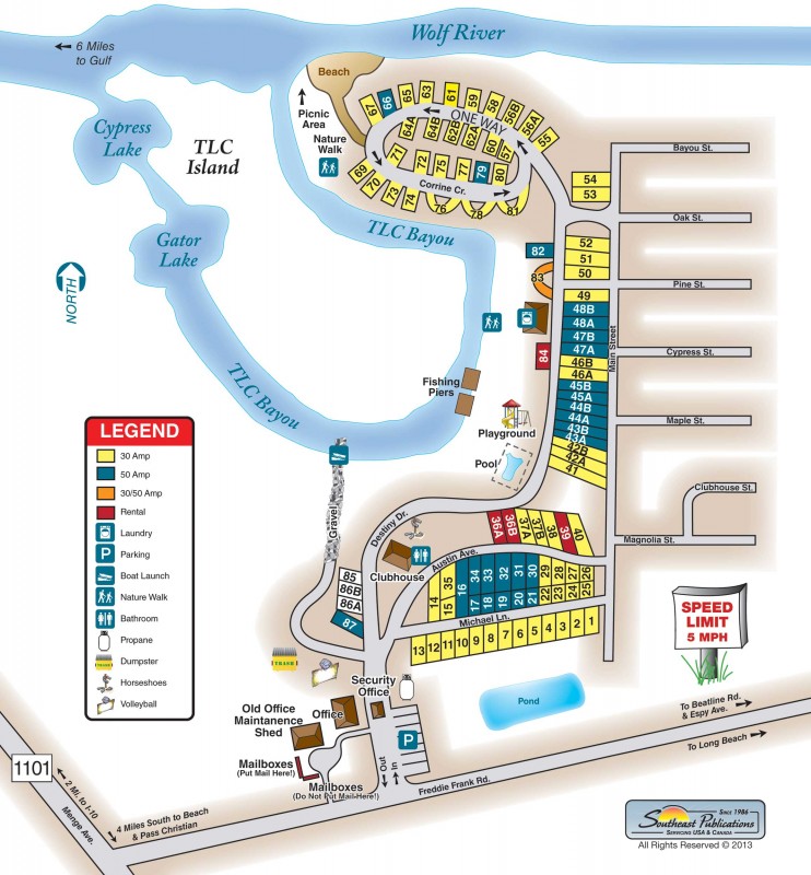 TLC Wolf River Resort Pass Christian, MS RV Parks