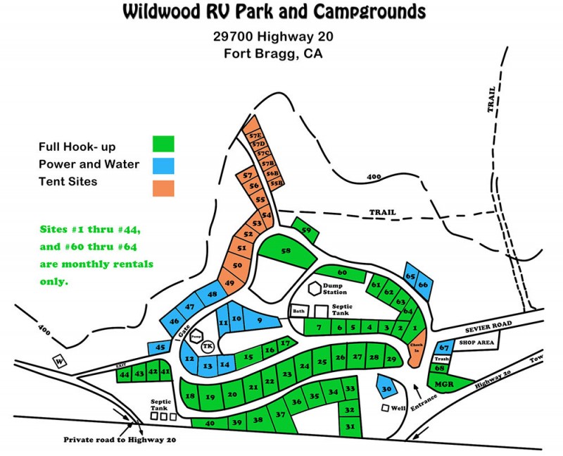 Wildwood Rv Park & Campground - Fort Bragg, CA - RV Parks