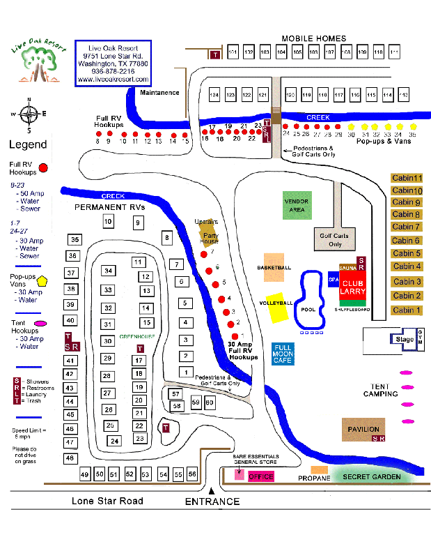 Live Oak Resort - Washington, TX - RV Parks - RVPoints.com