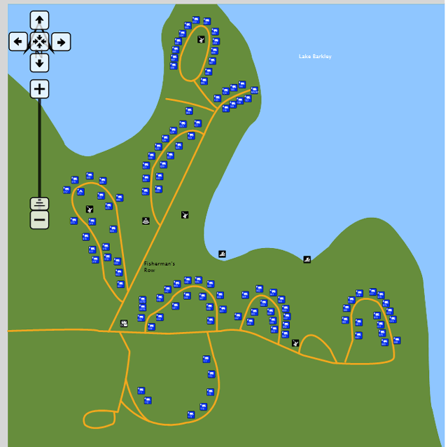 Canal Campground Grand Rivers KY Sites Map